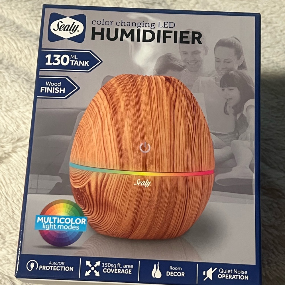 Sealy Multicolor LED Humidifier - Wood Finish
